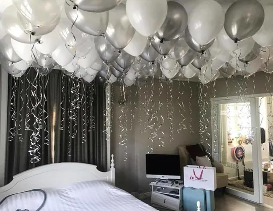 Серебро и белый, 35 шт