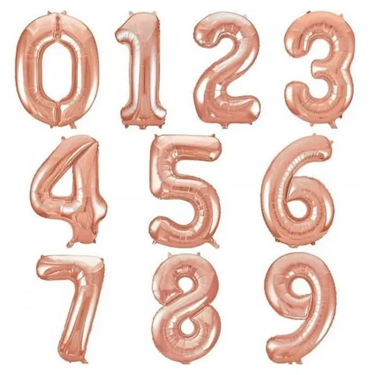 Шары-цифры "1-9" Пудровые