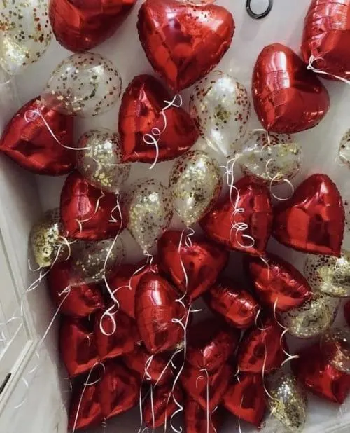 Шары "Сердца + конфетти" (50 шт)