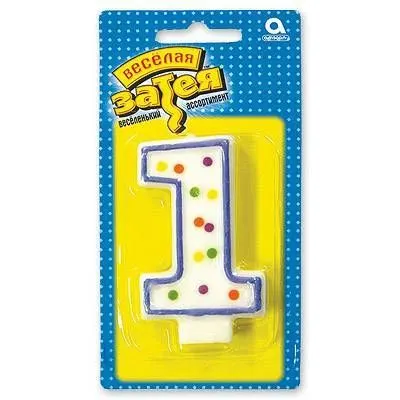 Свеча -цифра "1" 7,6см