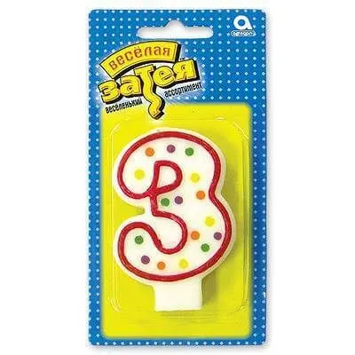 Свеча -цифра "3" 7,6см