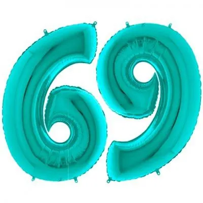 Шар цифра 6 "Бирюзовая"