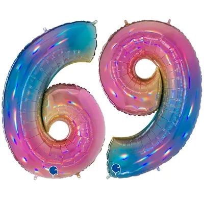 Шар цифра 6 и 9 "Радуга"
