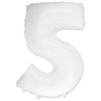 Шар цифра 5 "Белая"