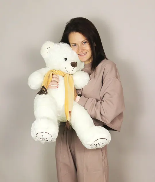 Мягкая игрушка «Мишка i love you в шарфике» 90 см
