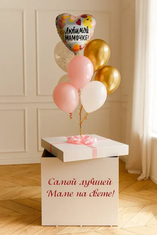 Шары и коробка-сюрприз «Любимой маме»