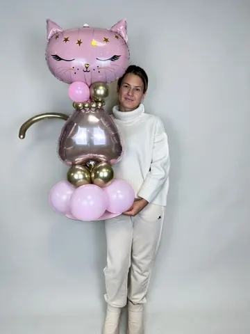 Кошечка из шаров фото 3