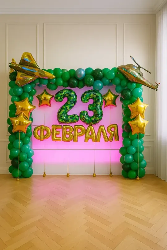 Фотозона из шаров «23 февраля»
