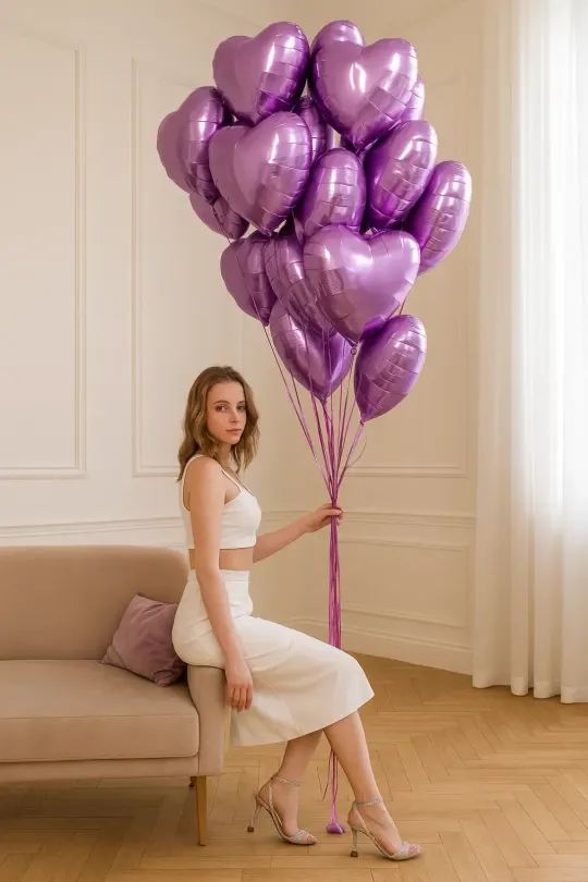 15 розовых сердец