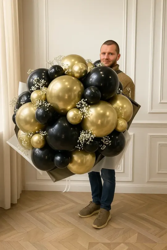 Букет из шаров «Черный хром»