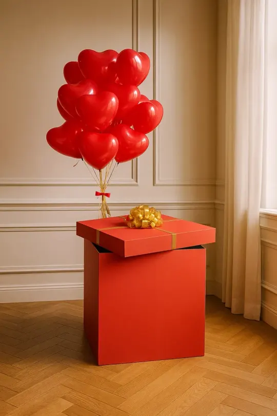 Коробка-сюрприз и 15 сердец
