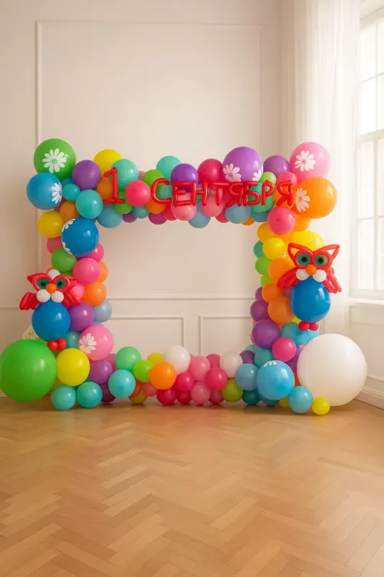 Фоторамка из шаров "День Знаний" 2 на 2,5 м