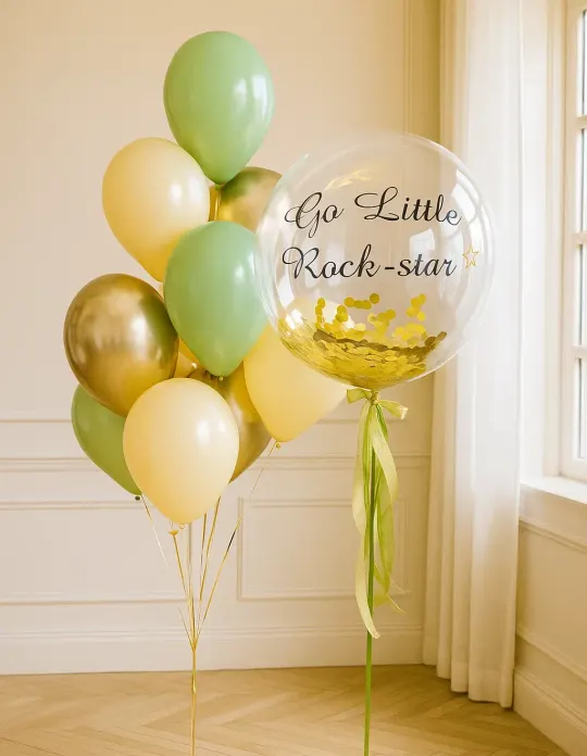 Шарики с гелием "Go little Rock-star" и Баблс» 60 см