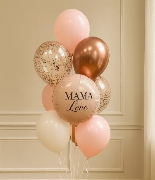 Фонтан из шаров Мама love