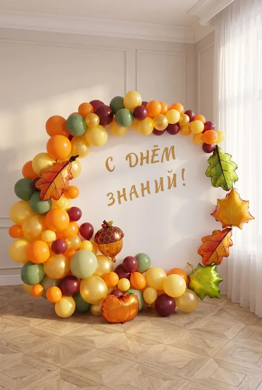 Фотозона из шаров к 1 сентября "Золотая осень"