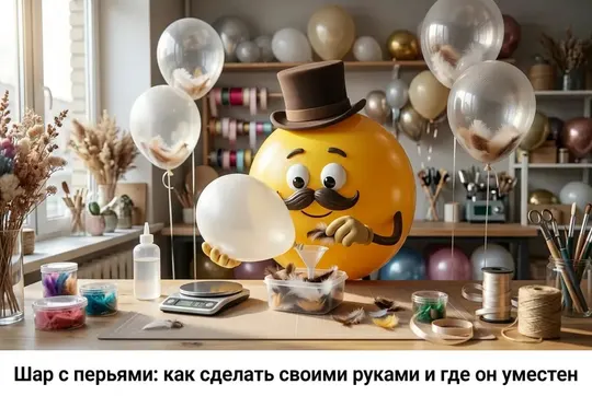 Иллюстрация к статье: Шар с перьями: как сделать своими руками и где он уместен