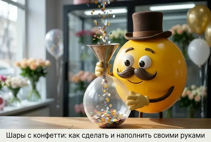 Иллюстрация к статье: Шары с конфетти: как сделать и наполнить своими руками