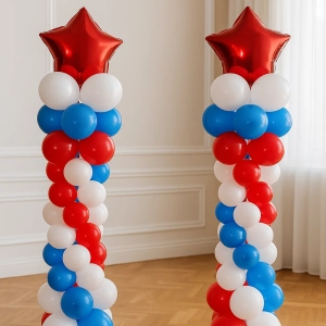 2 стойки из шаров к 23 февраля 1,5 м