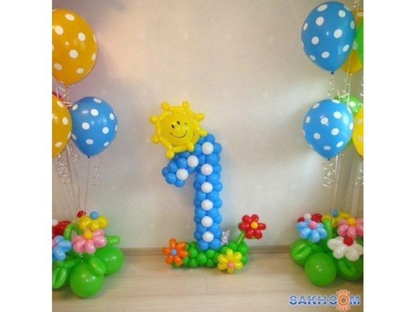 Цифра 1 из шаров