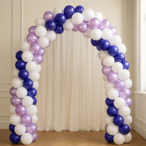 Арка из шаров Бело-фиолетовая
