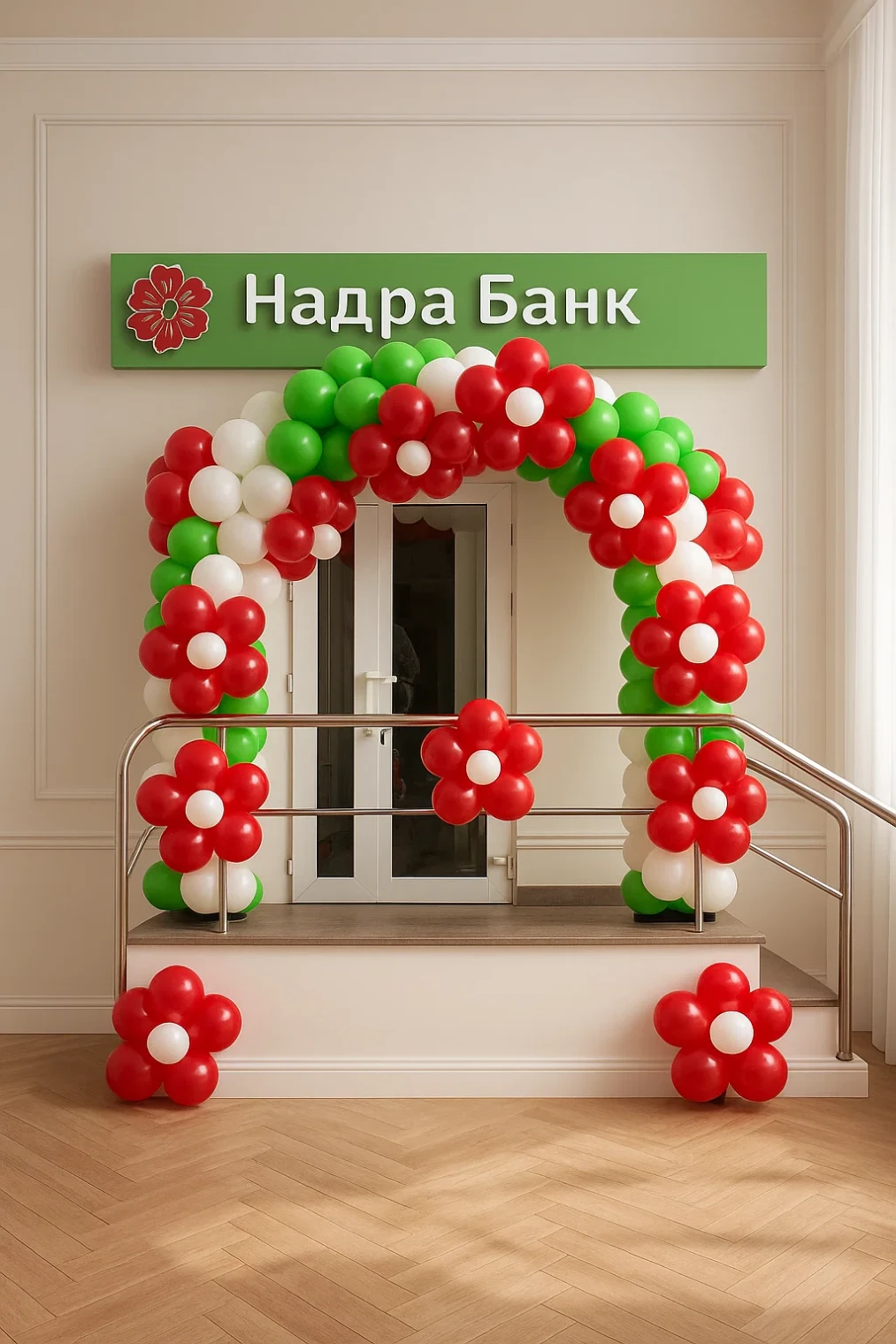 Арка из шаров «С цветами» Арка из шаров «С цветами»