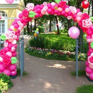 Арка Розовая из шаров