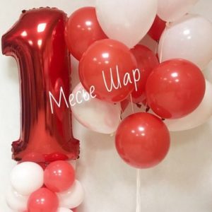 Цифра на подставке + 15 шаров детям