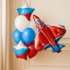 Фонтан из шаров «Триколор и истребитель»