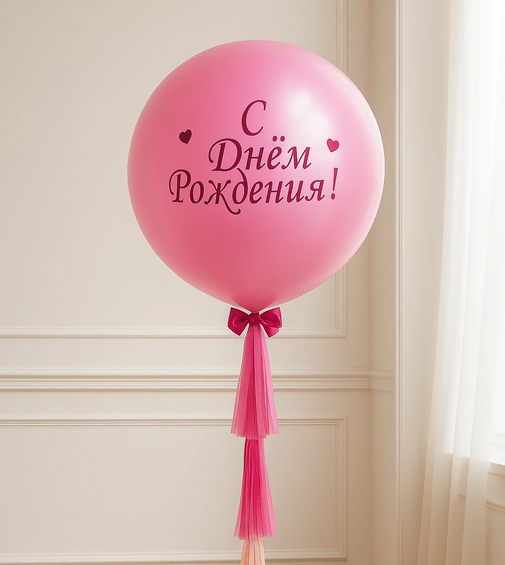 Шар большой 90 см + конфетти + надпись №4 Шар большой 90 см + конфетти + надпись №4