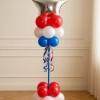 Стойка из шаров С триколором и звездами