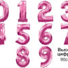Шар цифры "Розовые" 90 см