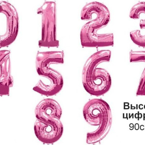 Шар цифры "Розовые" 90 см