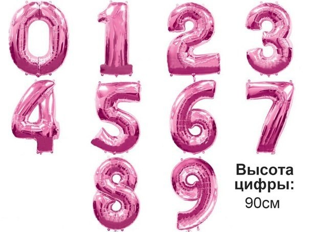 Шар цифры "Розовые" 90 см Шар цифры "Розовые" 90 см