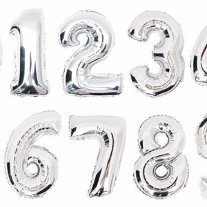 Шар цифра "Серебро" 90 см