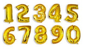 Шар цифра "Золото" 90 см