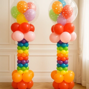 Стойка из шаров Радужная
