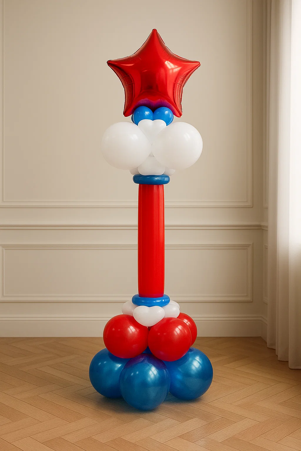 Стойка из шаров со звездами Стойка из шаров со звездами