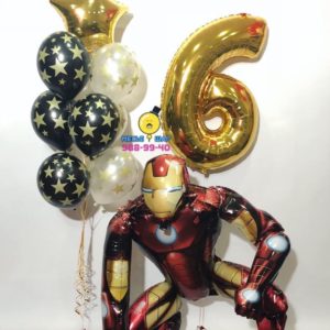 Железный человек с шарами и цифрой