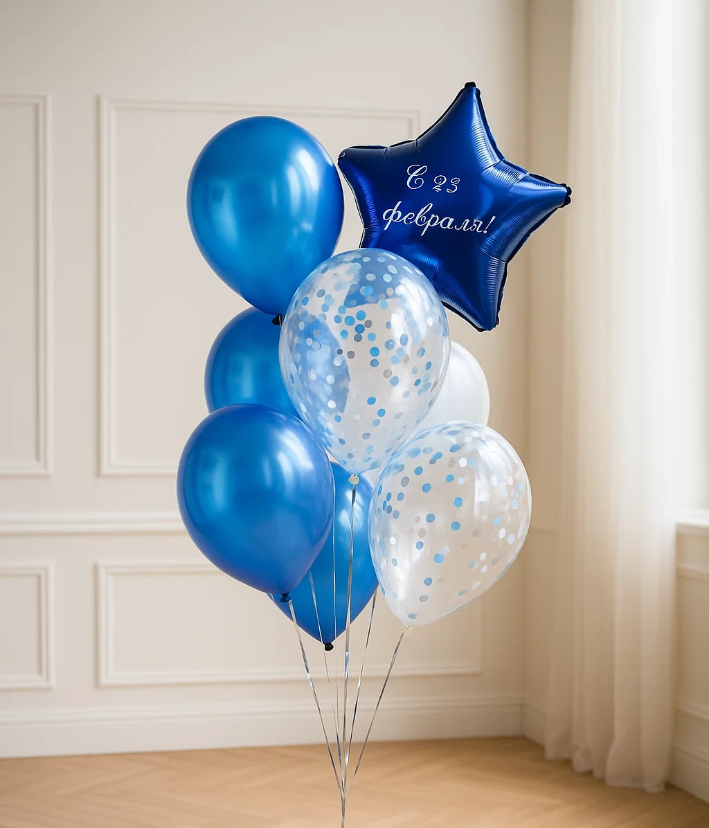 Фонтан из шаров С 23 февраля Фонтан из шаров С 23 февраля