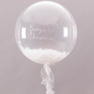 Кристальный шар Баблс с белыми перьями