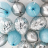 25 шаров "Голубой, серебро"