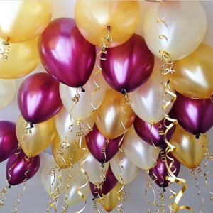 30 шаров "Золото, бургунди, белый