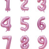 Шар цифра "Розовая сатин"