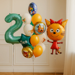 Шары Радость и фигура три кота