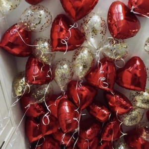 Шары "Сердца + конфетти" (50 шт)