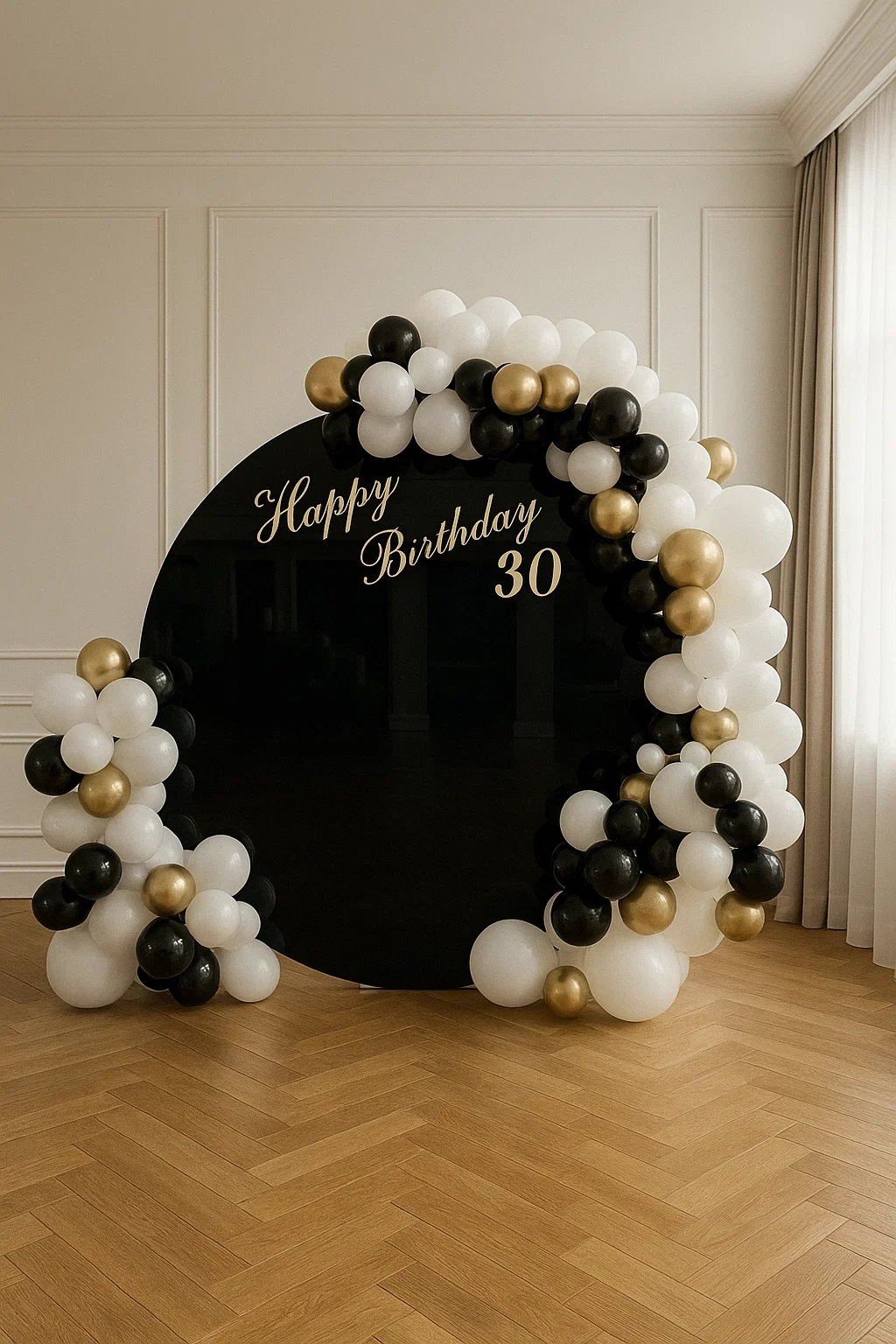 Черная стильная фотозона из шаров Блеск Черная стильная фотозона из шаров Блеск