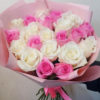 Букет белых и розовых роз микс