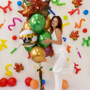 Фонтан из шаров с кленовым листом фото 3