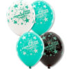 Шар пастель 14" ДР "Звезды бирюзовые"