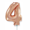 Шар цифра 4 "Розовое золото"